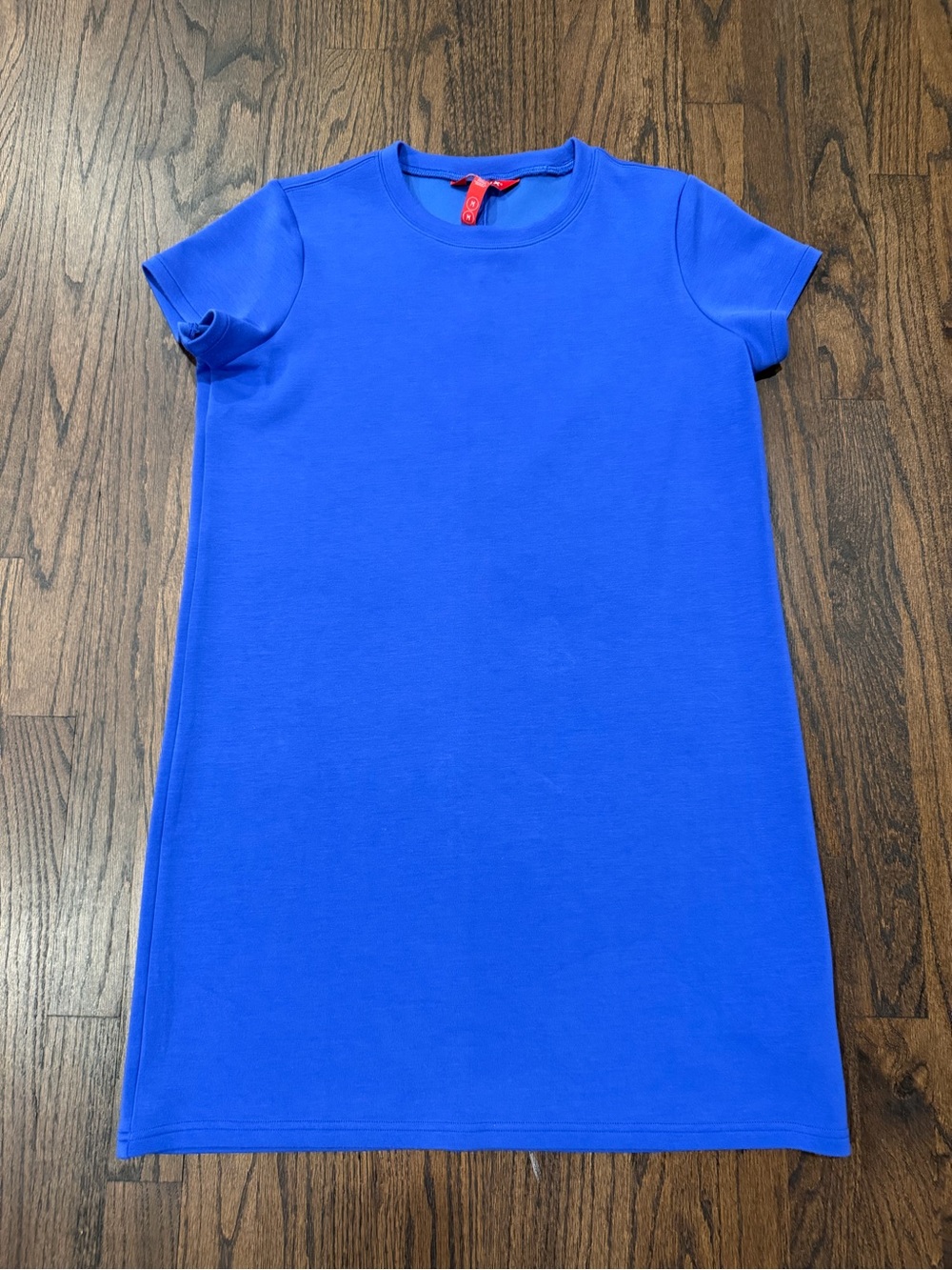 SPANX Short Sleeve Midi Dress in Bright Blue